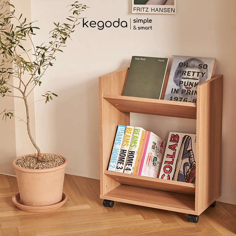 Giá Sách 2 Tầng Có Bánh Xe Di Chuyển (Có Thể Tháo Rời) Thương Hiệu KEGODA KGD09 - Ảnh 3