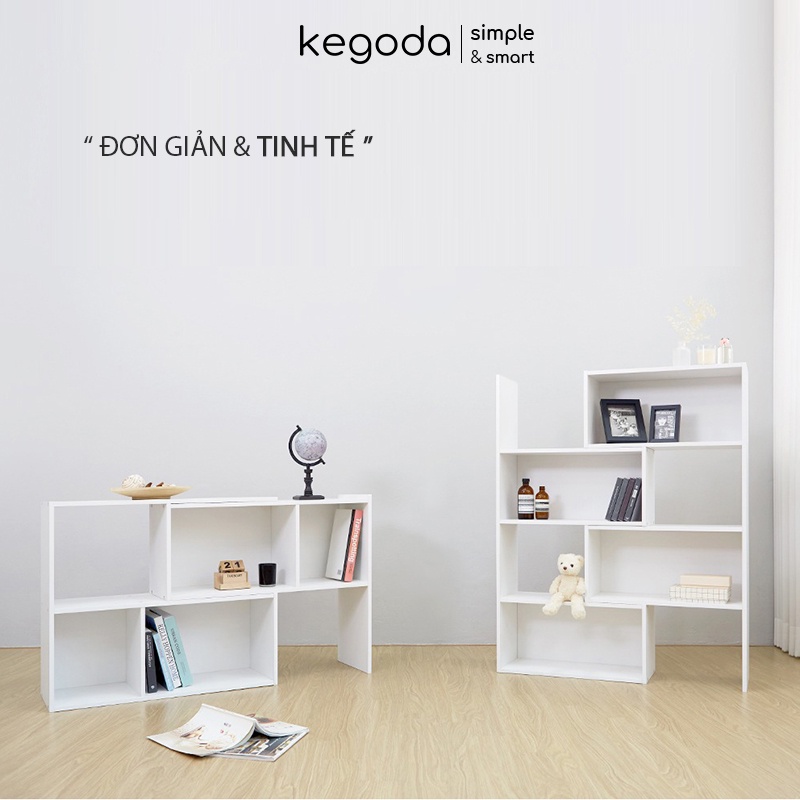 Kệ Gỗ Thông Minh 2 Khối Phong Cách Hàn Quốc Dễ Dàng Điều Chỉnh Thương Hiệu KEGODA KGD06