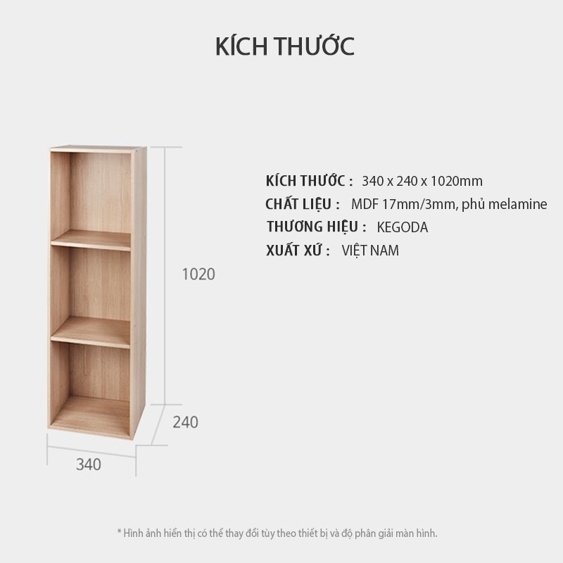 Kệ 3 Tầng Mori Rộng 34cm Thương Hiệu KEGODA KGD25 - Ảnh 7
