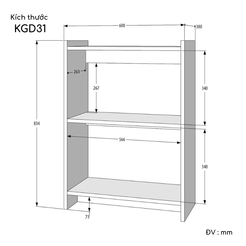 Kệ Gỗ Đa Năng 3 Tầng Đa Năng Thương Hiệu KEGODA KGD31 - Ảnh 9