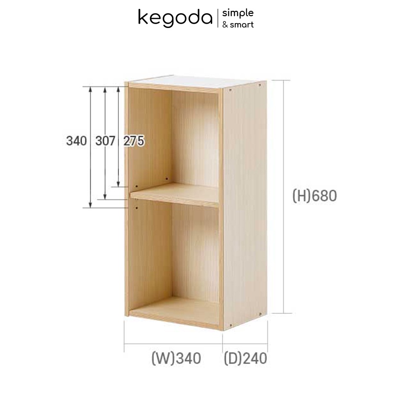 Tủ Sách 2 Ngăn KGD37 Có Hậu Thiết Kế Dạng Đợt Di Động Dễ Dàng Điều Chỉnh Thương Hiệu KEGODA - Ảnh 3