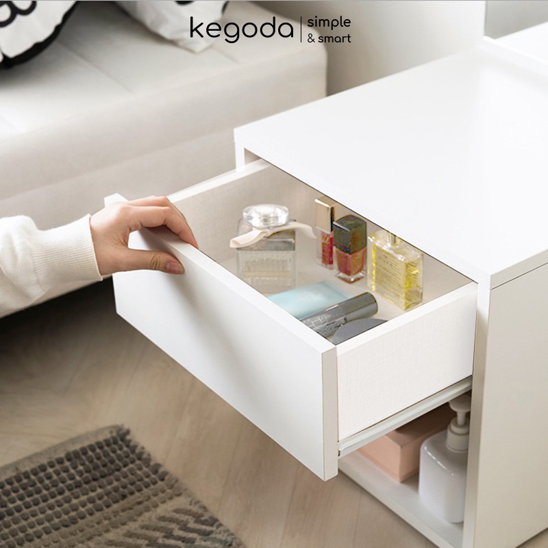 Bàn Trang Điểm Ngồi Bệt Nhỏ Gọn, Bàn Gỗ Makeup Mini Kết Hợp Kệ Đầu Giường Đơn Giản KEGODA KGD11 - Ảnh 4