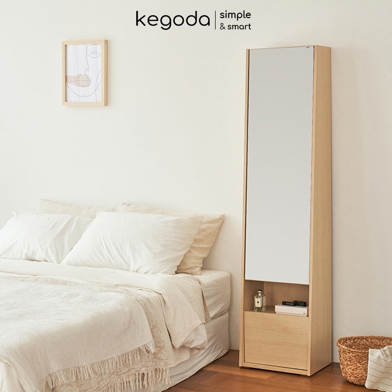 Tủ Trang Điểm Decor Có Gương Soi Toàn Thân Đứng Hack Dáng Đẹp, 2 Cánh Mở, Cao 165cm KEGODA KGD43 - Ảnh 8