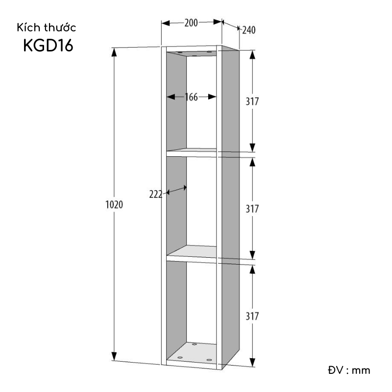 Kệ Mori 3 Tầng Rộng 20cm Thương Hiệu KEGODA KGD16 - Ảnh 9