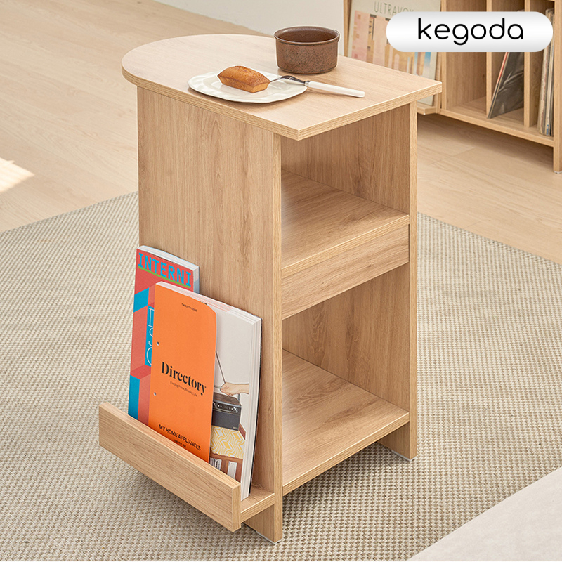 Bàn Kệ Gỗ Đầu Giường Để Đọc Sách, Kệ Để Sofa Phòng Khách Nhỏ 2 Màu Trắng, Oak KEGODA KGD84 - Ảnh 4