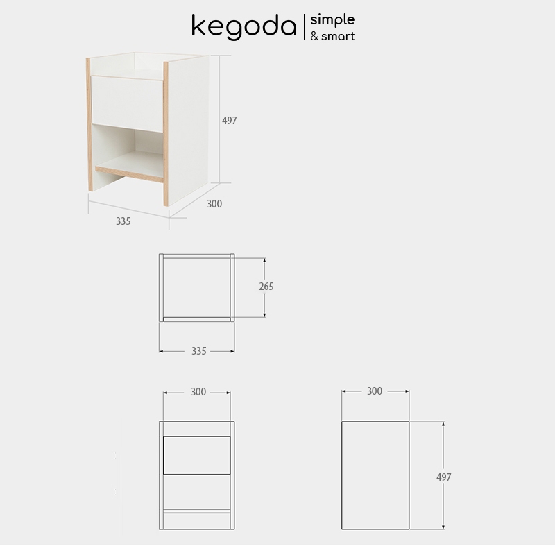 Kệ Gỗ Đầu Giường Có Ngăn Kéo Handi Thương Hiệu KEGODA KGD82 - Ảnh 3