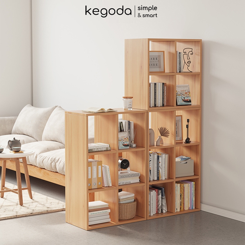 Kệ Sách Gỗ Tổ Ong 6 Ô Dài 89.2cm, Rộng 24cm Và Cao 60cm Thương Hiệu KEGODA KGD33 - Ảnh 5