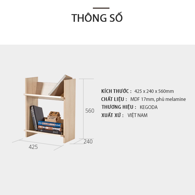 Giá Để Sách, Tạp Chí Mori 2 Tầng Thương Hiệu KEGODA KGD03 - Ảnh 6