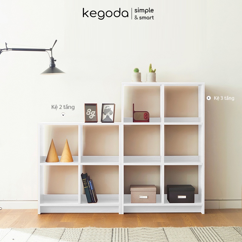 Kệ Sách Gỗ 2 Tầng Nhiều Ngăn Đơn Giản Thương Hiệu KEGODA KGD18 - Ảnh 3