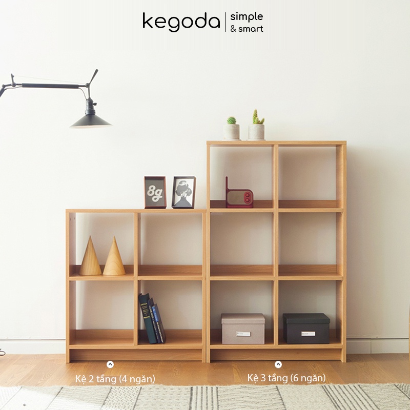 Kệ Sách Gỗ 2 Tầng Nhiều Ngăn Đơn Giản Thương Hiệu KEGODA KGD18 - Ảnh 4