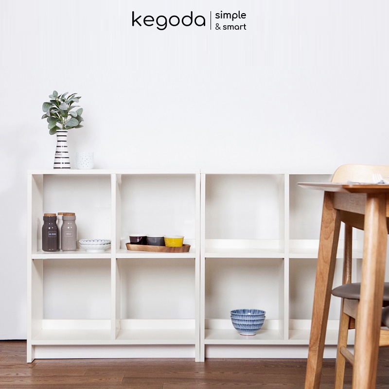 Kệ Sách Gỗ 2 Tầng Nhiều Ngăn Đơn Giản Thương Hiệu KEGODA KGD18 - Ảnh 5