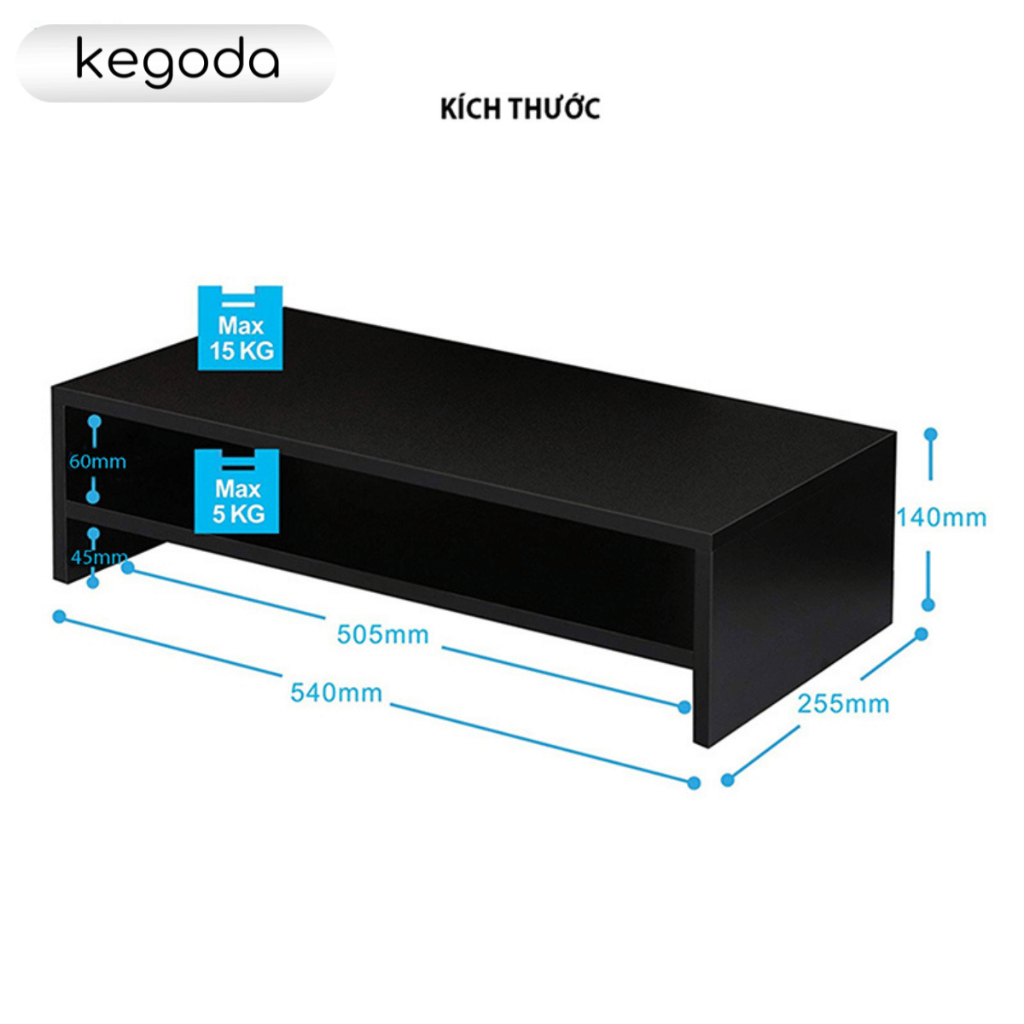 Kệ 2 Tầng Để Màn Hình, Để Bàn Làm Việc Thương Hiệu KEGODA KDB03 - Ảnh 2