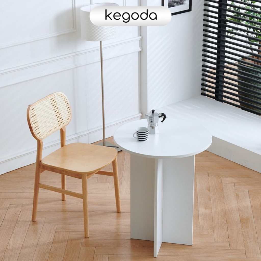 Bàn Tròn Cafe, Bàn Ăn Nhỏ Mini 60cm, Màu Trắng, Oak Sồi KEGODA KGD92 - Ảnh 2