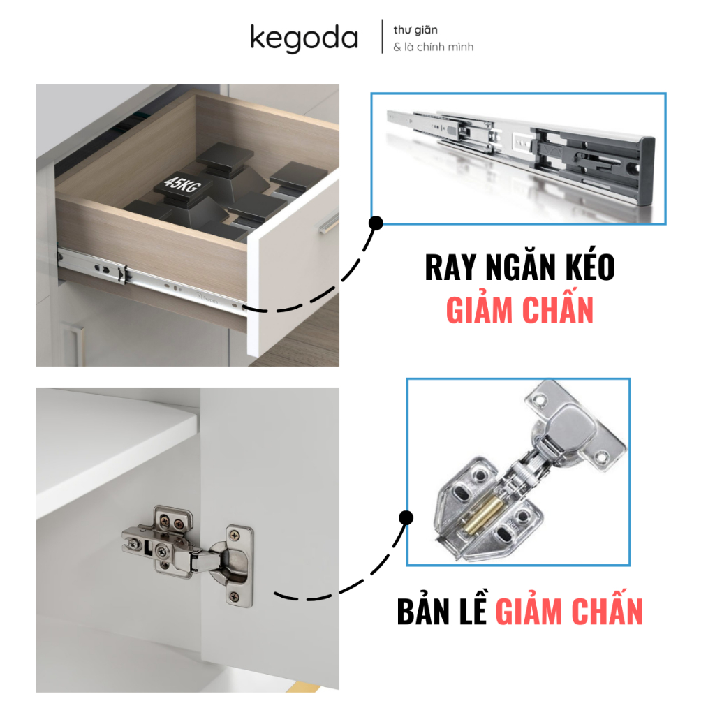 Tủ Bếp Đa Năng Tích Hợp Kệ Để Lò Vi Sóng, Nồi Cơm Điện 60x122cm Phong Cách Hàn Quốc KGD107 KEGODA - Ảnh 5